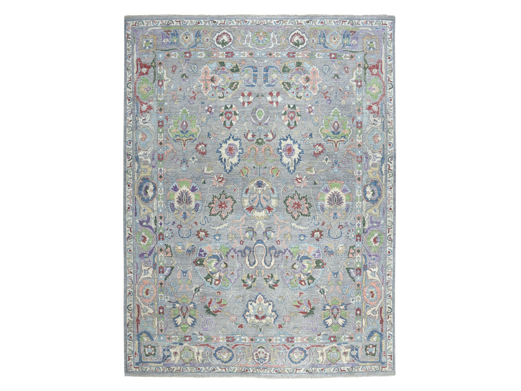9'X12'7" Gray Peshawar ,Colorful Collection Pure Wool Hand Knotted Oriental Rug moaebdab